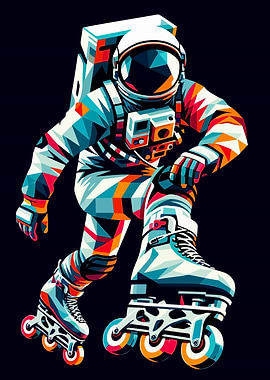 roller skating astronaut