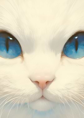 Cartoon white cat