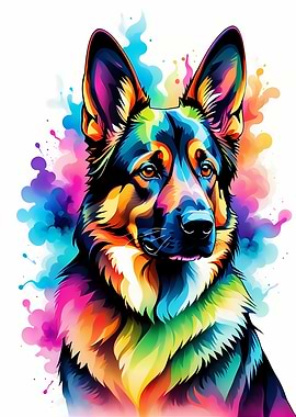 Geometric German Shepherd