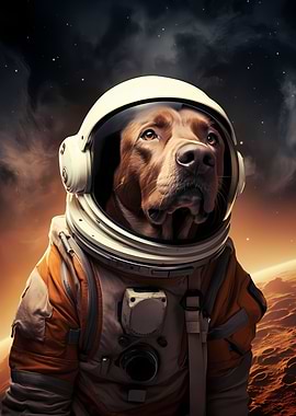 Cute Astronaut Dog