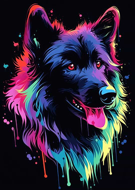 Dog Neon Animal Friend Pet