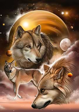 Three Wolf Under Jupiter