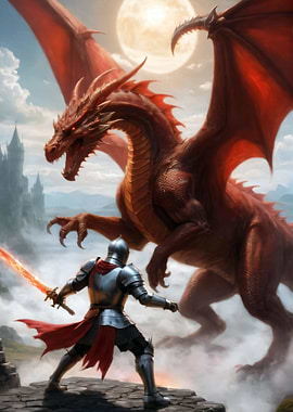 Knight vs the dragon