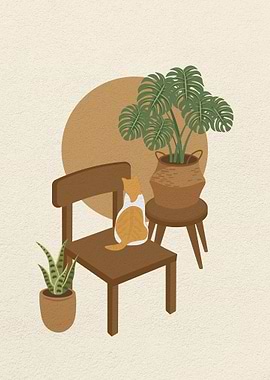 Cat Sitting on a Chair