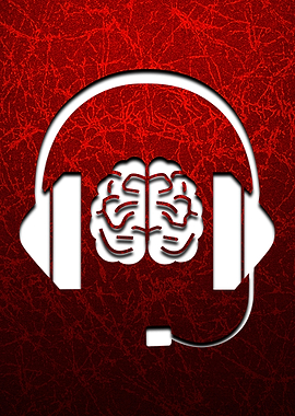 Brain Wearing Headphones