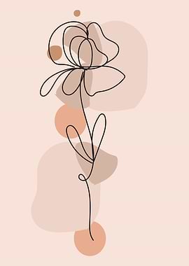 Flower plant line art