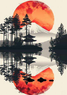 Japan theme poster Temple