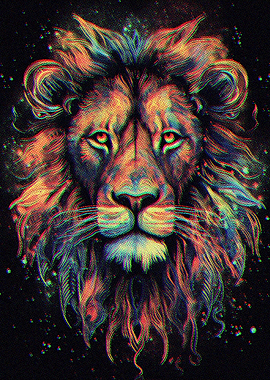 Lion Paint Abstract