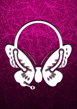 Butterfly With Headphones