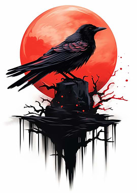 Bloody Moon Raven Ink