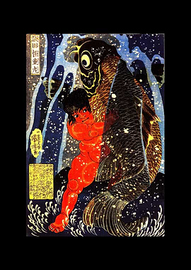 Carp Under a Waterfall