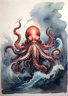 Kraken Watercolor