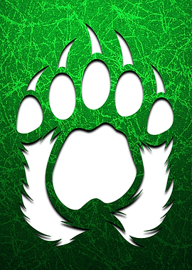 Paw Of Bear Green Textured