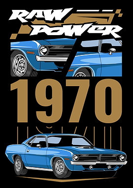 Retro Hemi Cuda Muscle Car