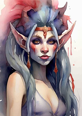 Sweet troll watercolor