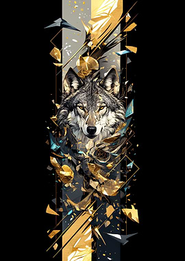 wolf and broken mosaic