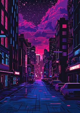 Neon Cyberpunk City