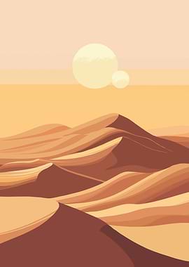 Sunset on sand dunes