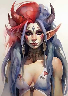 Sexy troll watercolor