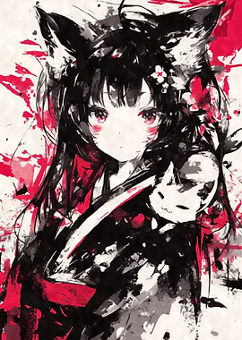 Black Ink Nekomimi Cat
