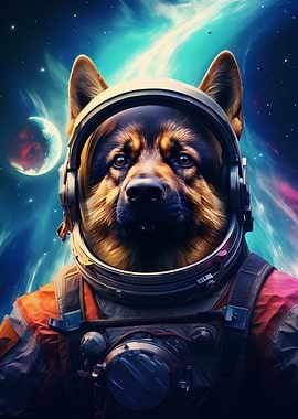 Cute Space Astronaut Dog