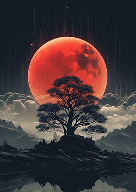 Moon and Tree