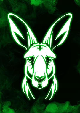 Kangaroo Head Green Neon