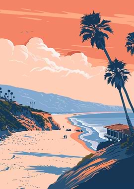 Minimalist LA Beach Art