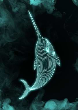 Narwhal Blue Neon Light