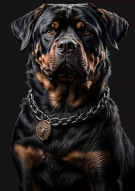 majestic rottweiler' Poster, picture, metal print, paint by