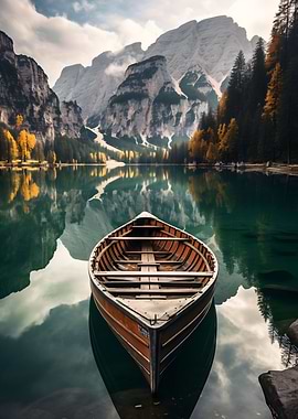 Mountains at lake nature