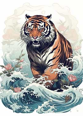 Lion In The Great Wave
