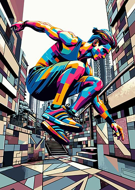 Parkour wpap pop art