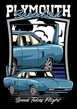 Retro Superbird Muscle Car