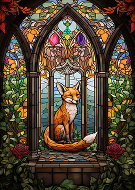 Fox Stained Glass