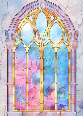 Window Gold Glass Deco