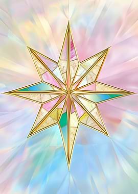 Star Gold Glass Deco