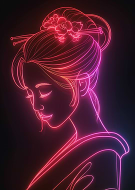 Geisha Light Neon Japan
