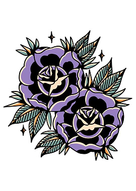 purple rose tattoo