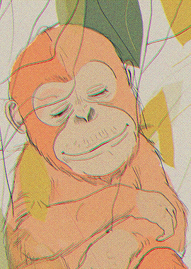 Line Art Monkey