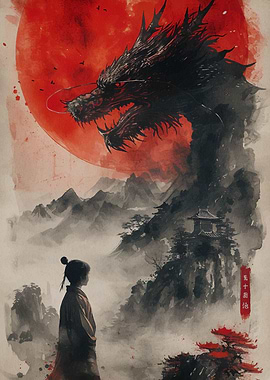 Japanese Dragon Red