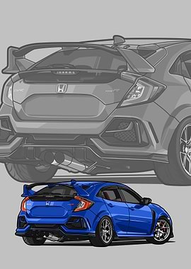 honda civic type r blue