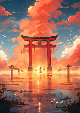 Torii Gate Landscape Anime