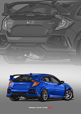 honda civic type r blue