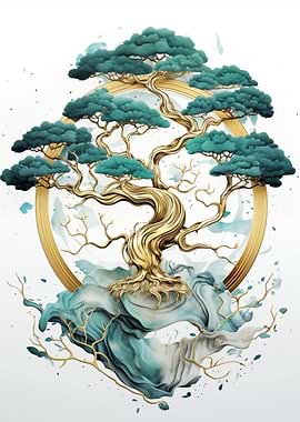 Abstract Bonsai Tree Art