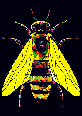 Winged bee pop art