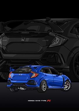 honda civic type r blue