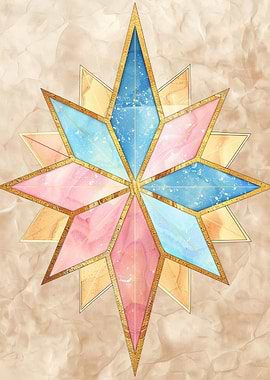 Star Gold Glass Deco