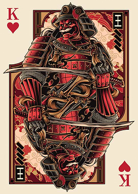 king samurai of heart card