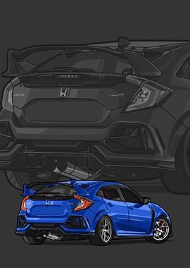 honda civic type r blue